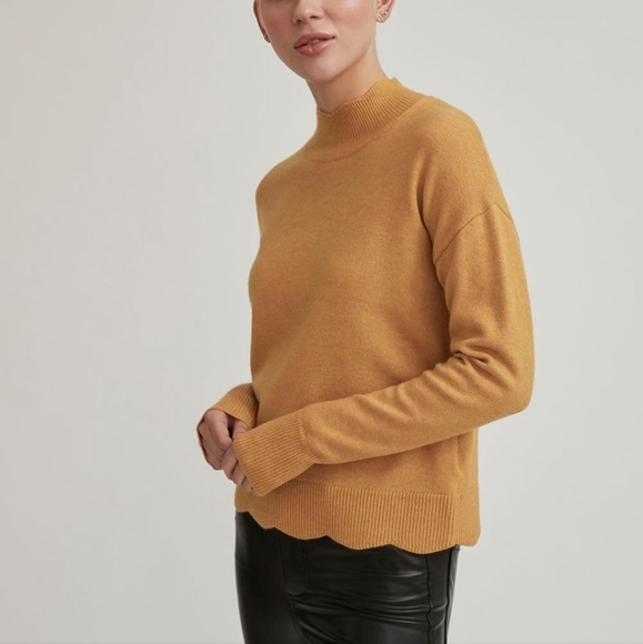 Soft Spongy Knit Sweater With Scalloped Edges - Picture 8 of 8